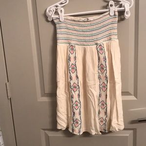 Cream colored strapless dress